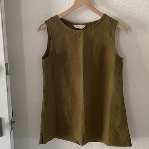 Elizabeth Suzann Petra Tank, Linen, Olive, Small